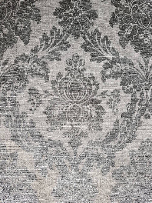 Шпалери вінілові на флізеліні AS creation Perfect 1.06Х10 класика вензелю дамаск сріблясті на світло-сірому Київ - фото 2