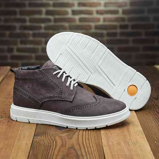 Чоловічі зимові стильні черевики з натуральної шкіри та теплого хутра 25026 Харків