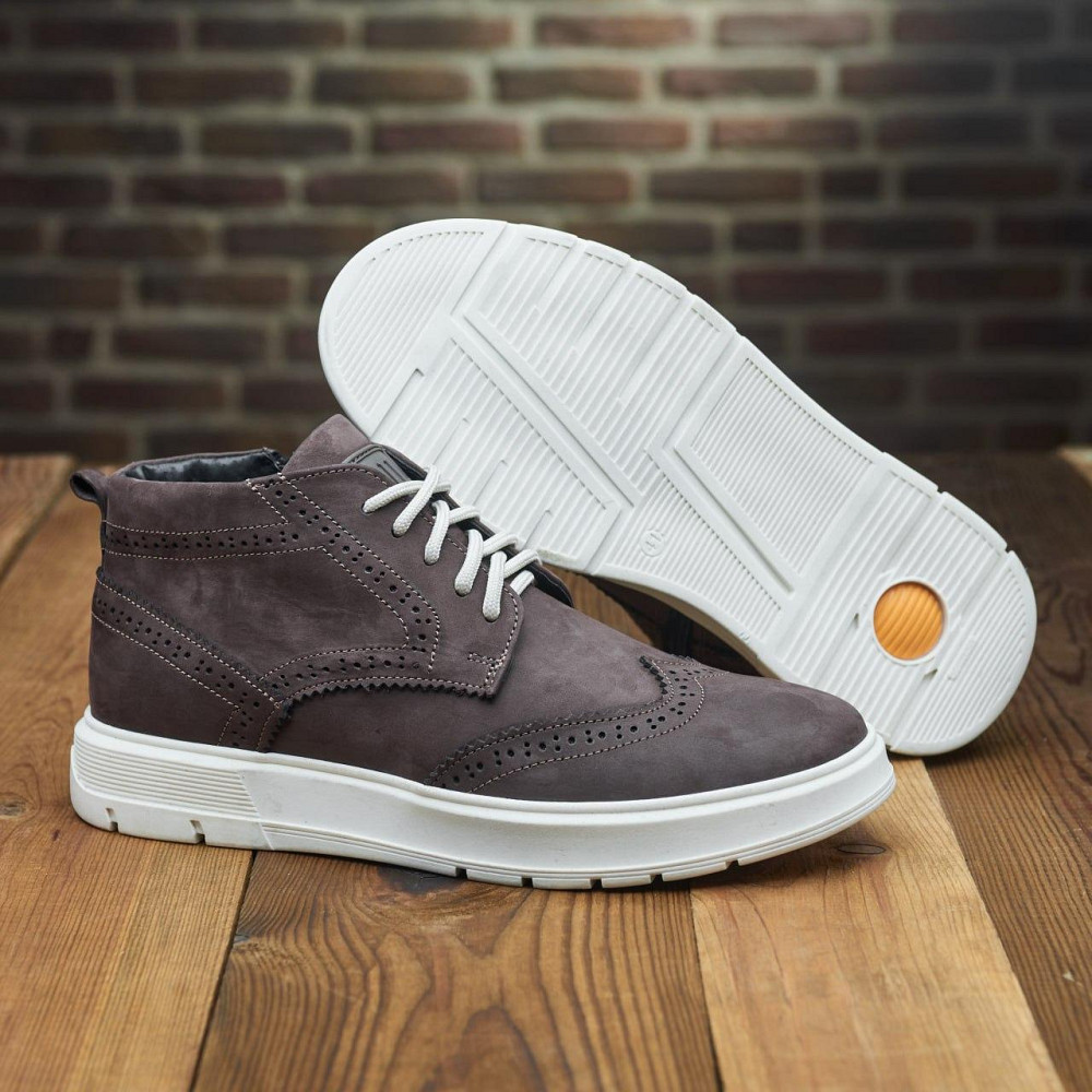 Чоловічі зимові стильні черевики з натуральної шкіри та теплого хутра 25026 Харків - фото 6