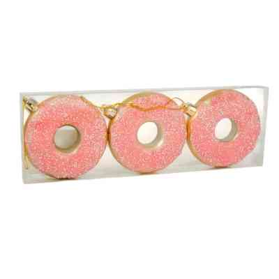 Елочная игрушка Chomik пластикові Пончики 3 шт, 8см, рожеві (5901292677169_3) Вінниця