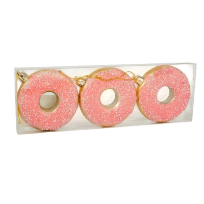 Елочная игрушка Chomik пластикові Пончики 3 шт, 8см, рожеві (5901292677169_3) Винница - изображение 1