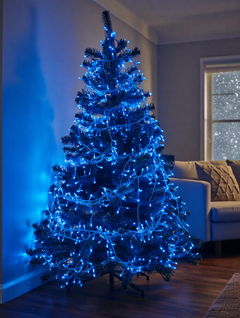 Гірлянда Різдвяна фея вулична 50 м 500 LED білий провід Синій CF500L50MWBL Київ