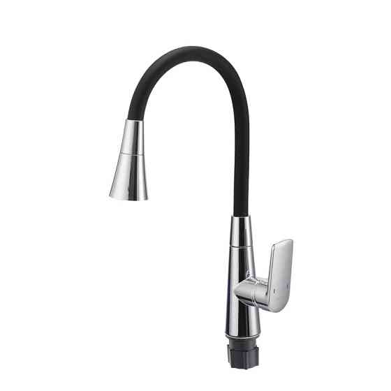 Кухонный смеситель Mixxus Premium Matis 011-T NUT Refl.Black хром с черным силиконовым изливом MI8266 Харьков