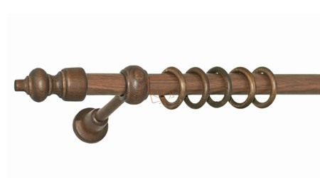 Карниз трубчатый фурнитура дерево ø28 мм (орех) 2 Бровары - изображение 1