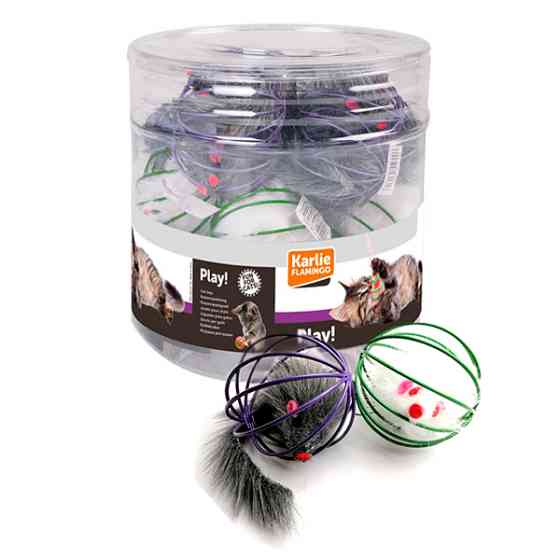 Flamingo Wire Ball With Mouse ФЛАМИНГО МЫШЬ В МЕТАЛЛИЧЕСКОМ ШАРЕ игрушка для котов Киев
