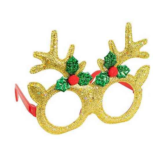 Окуляри новорічні "Оленячі ріжкит" 2519-SP(Gold) розмір 13 см Вінниця