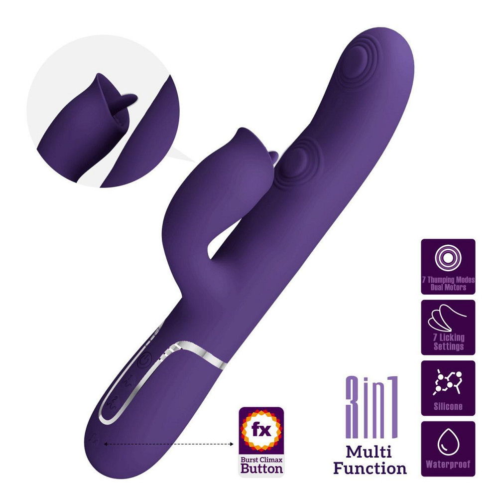 Вибратор PRETTY LOVE Gigi dark purple, 7 thumping functions 7 licking modes Sex Aura Киев - изображение 10