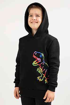 Худи - джемпер детский с капюшоном, трехнитка, черный, топ Киев