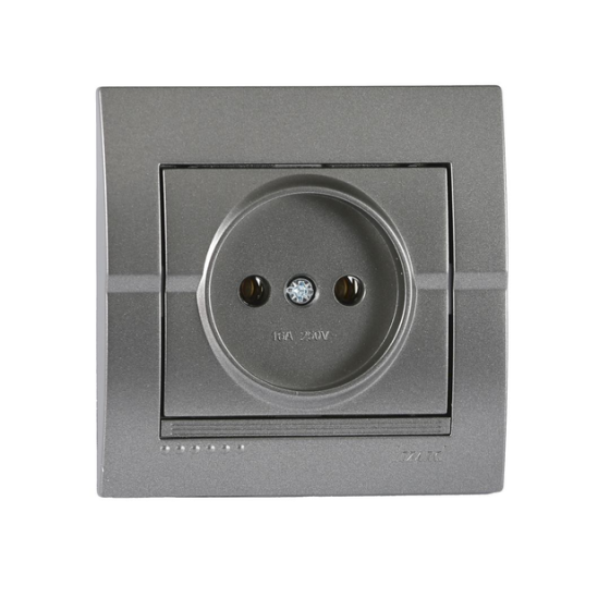 DERIY Розетка без заземлення темно-сірий металік Lezard Харків