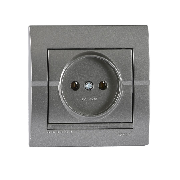 DERIY Розетка без заземлення темно-сірий металік Lezard Харків - фото 1