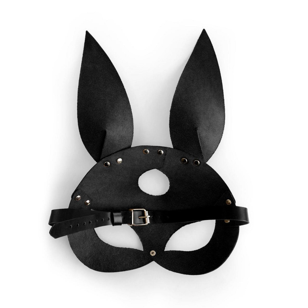 Кожаная маска Зайки Art of Sex - Bunny mask, цвет Черный Sex Aura Киев - изображение 4