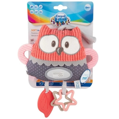 Игрушка на коляску Canpol Pastel Friends плюшевая развивающая Коралловая (68/065_cor) Винница - изображение 1