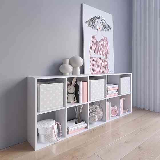 Стеллаж VAYS M-1, книжная полка на 10 ячеек, ЛДСП, 72×29×178 см - для дома, офиса, детской или гостиной Львов