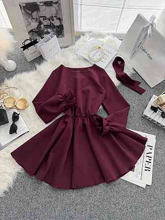 Жіноча романтична мінісукня з поясом креп костюмка Марсала, 50/52 Одеса