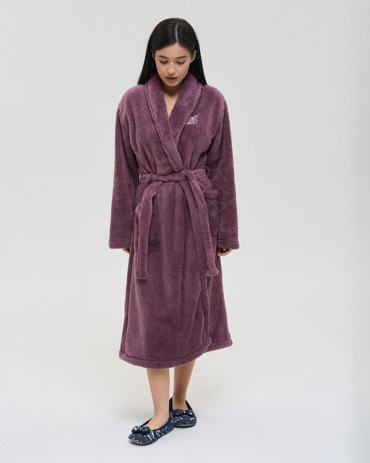 Теплий однотонний жіночий халат Nicoletta Queen — Велюрсофт 94118 M Київ - фото 1