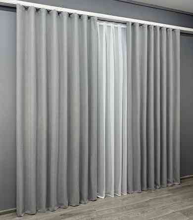 Комплект готових штор VR-Textil Блекаут двосторонній ASHEN NIGHT № 1845ш Сірий 200х290 см 2 шт (32-212) Київ