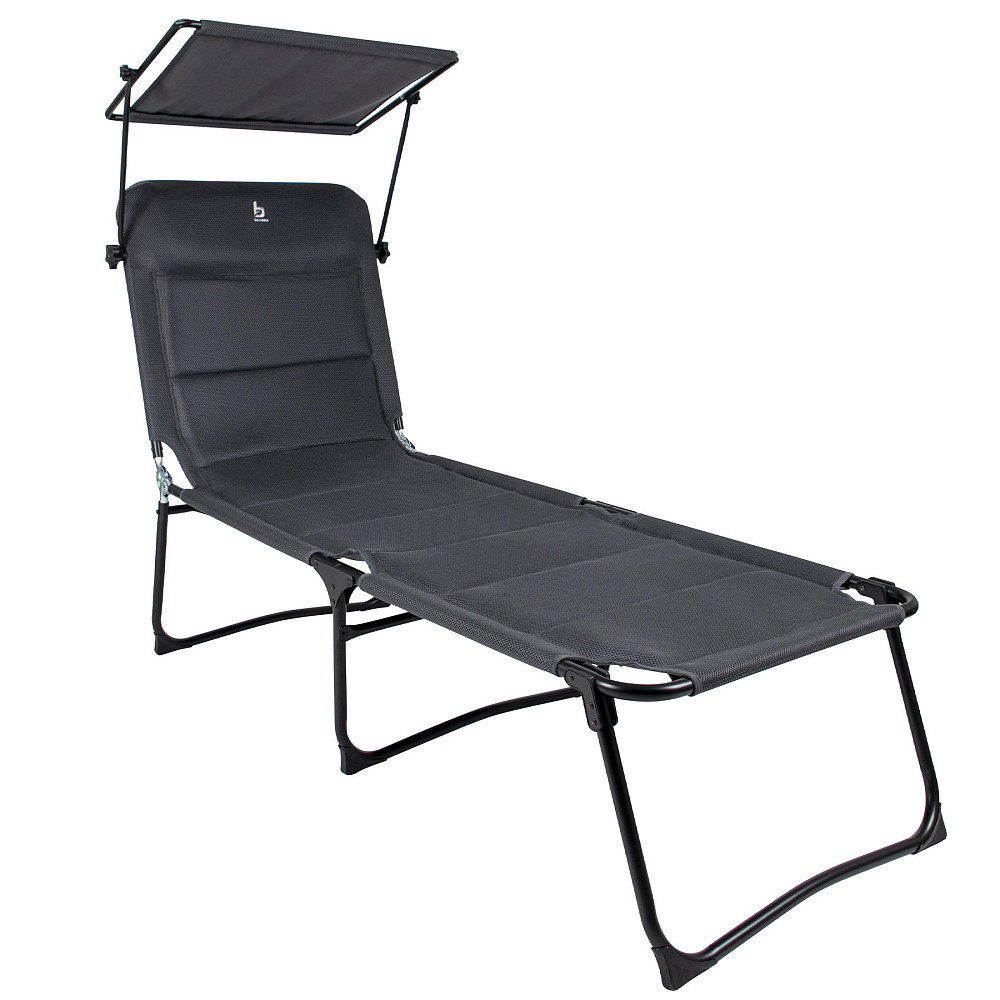 Кровать раскладная Bo-Camp Sun Lounger With Sunscreen 5 Positions Grey (1304492) Винница - изображение 1