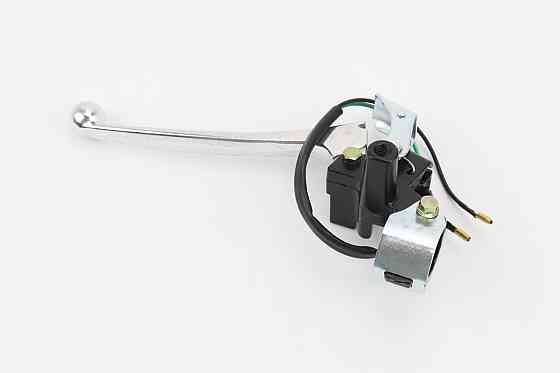 Важіль керма лівий з кріпленням під дзеркало (М8 права) GY6 50-100, важіль з стоянковим гальмом, ХРОМ Київ