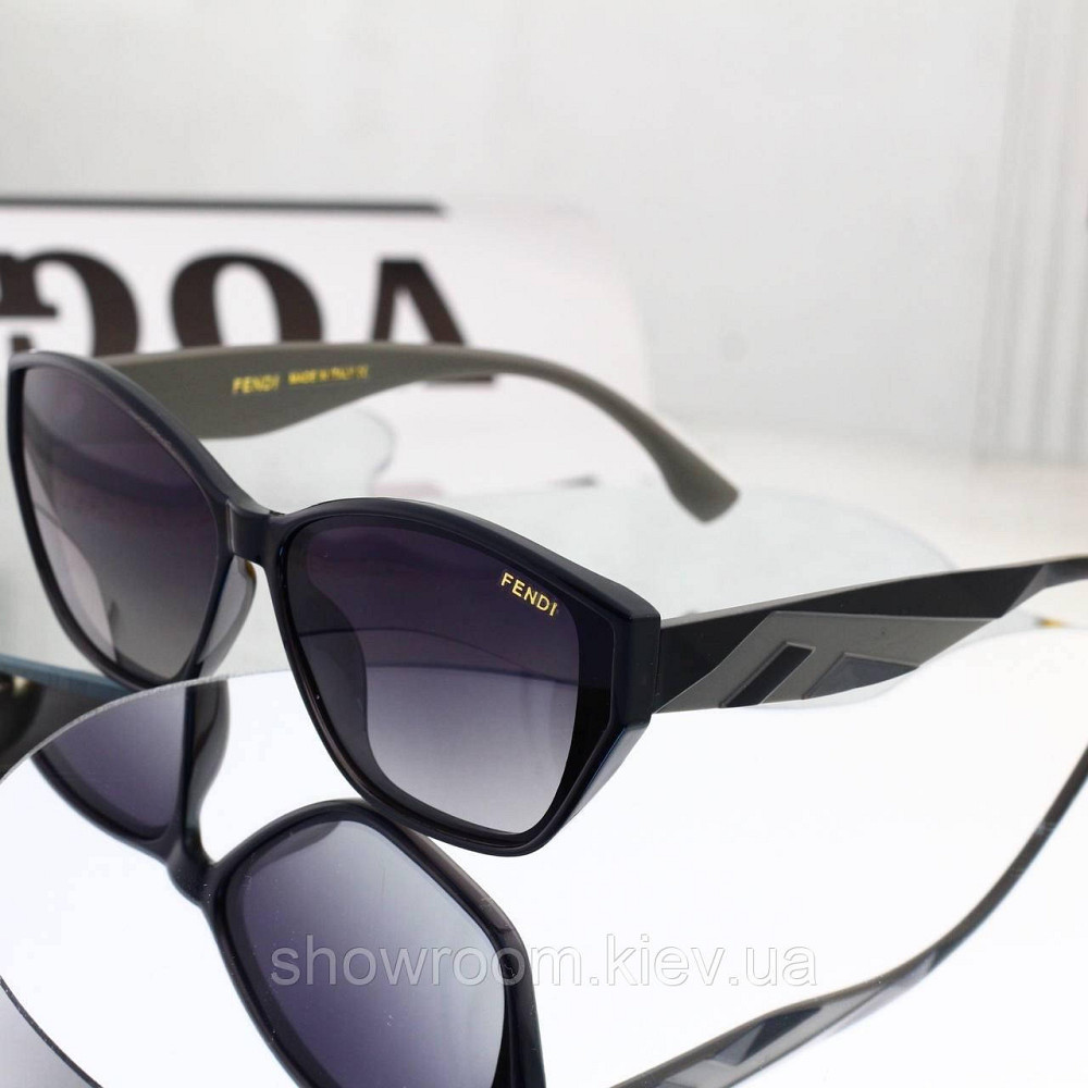 Жіночі сонцезахисні окуляри з поляризацією Fendi (8817) black Київ - фото 2