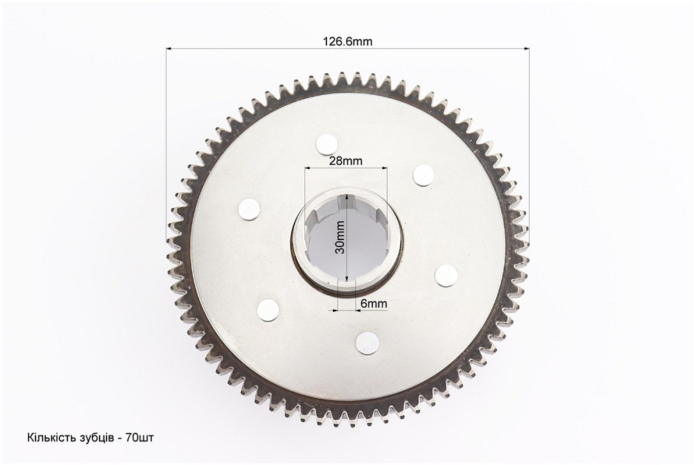 Зчеплення, маховик у зборі (6 болтів, маховик 70T) CB-150/200cc, тип1 Киев - изображение 3