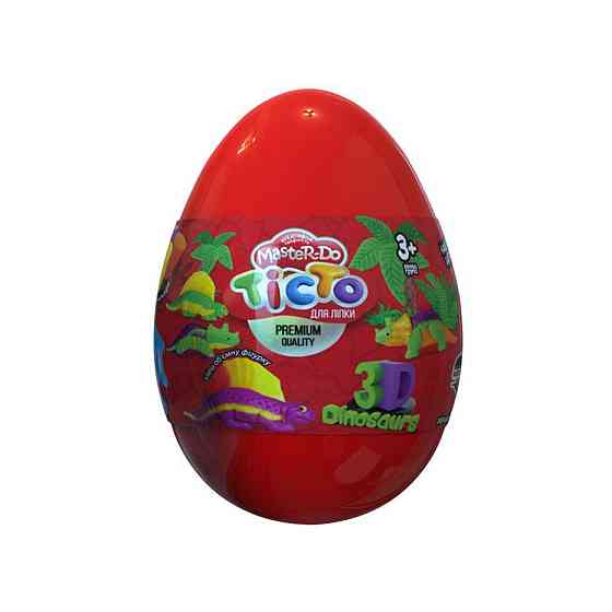 Набір креативної творчості "Тісто для ліплення Master Do" Dinosaurs EGGS ТМD-08-01U  Червоний Вінниця