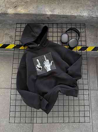 Жіноча молодіжна утеплена оверсайз худі з накатом трьохнитка на флісі Одеса