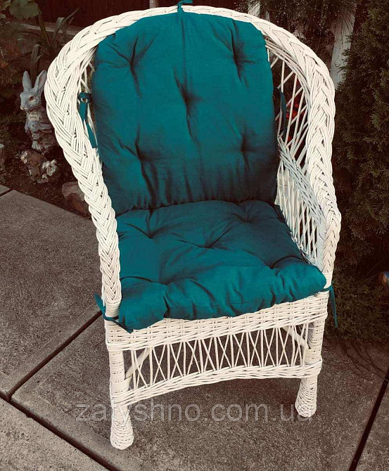 Крісло з лози біле | Київ - фото 2