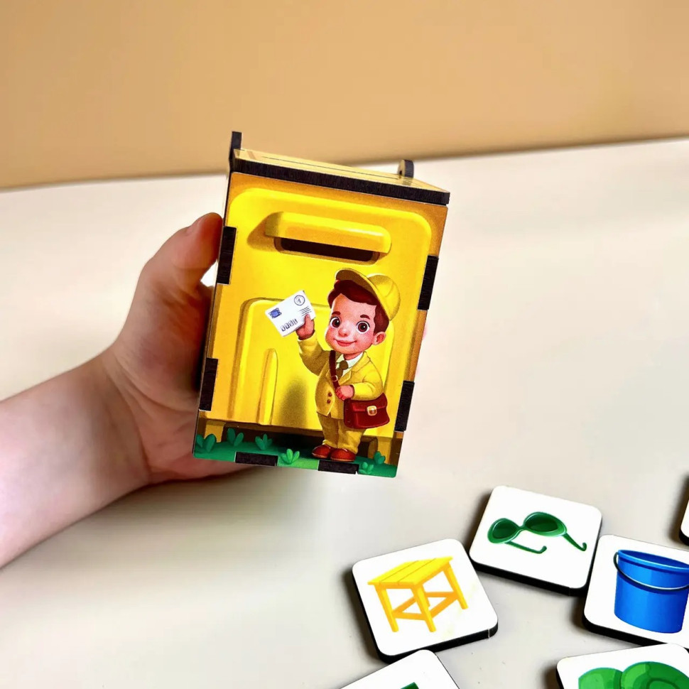 Дерев'яна настільна гра "Веселий листоноша" Ubumblebees (ПСД081) PSD081 сортер-комодик Вінниця - фото 7