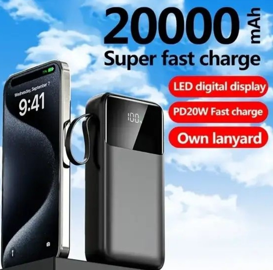 Павербанк Power Bank 20000 mAh с LED индикатором и быстрой зарядкой. Киев - изображение 3