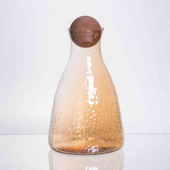 Yiwu Набір для напоїв графин з бамбуковою кришкою та 6 склянок, коричневий 64486-36 Коломыя