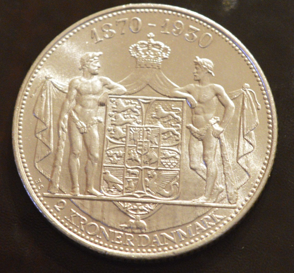 Дания 2 кроны 1930 г (Серебро) Полтава - изображение 1