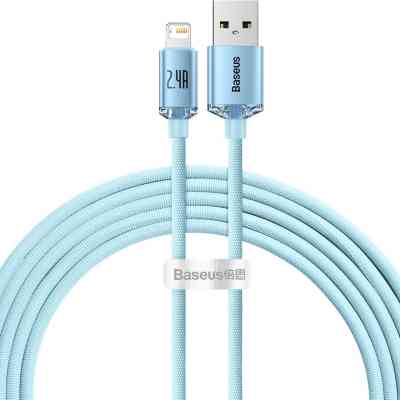 Дата кабель USB 2.0 AM to Lightning 2.0m 2.4A sky blue Baseus (CAJY001203) Вінниця