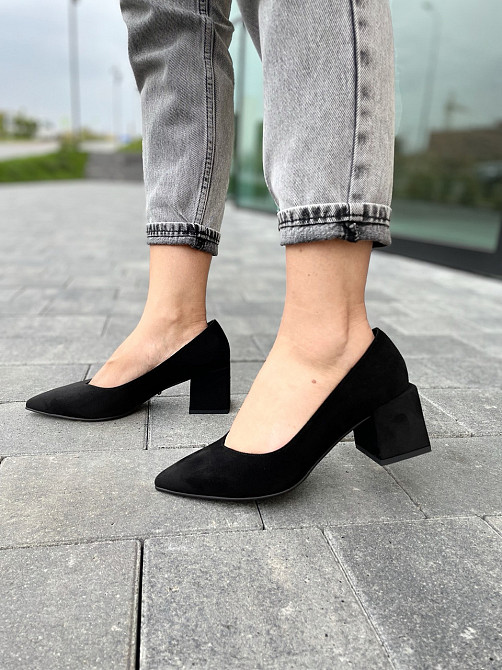 Lino Marano Туфлі жіночі Lino Marano чорні еко-замша каблук 6 см 35р. 40р. (R89-6) Коломия - фото 8