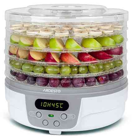 Сушарка для продуктів ARDESTO FDB-5321T, 250Вт, піддонів -5x3см, діаметр-32см, макс-70°С, таймер, електр. управління, пластик , білий Київ