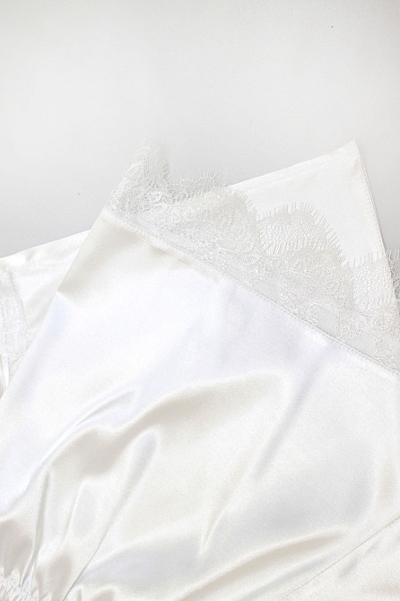 Піжама жіноча атласна майка і шорти з мереживом Білий 56 Харків - фото 7