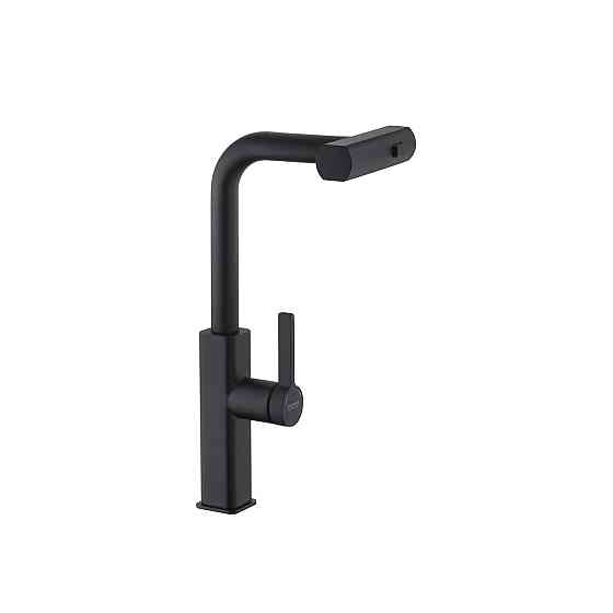 Змішувач для кухні з висувним виливом Kroner KRP Edelstahl Klassisch - SCH03918 чорний Київ