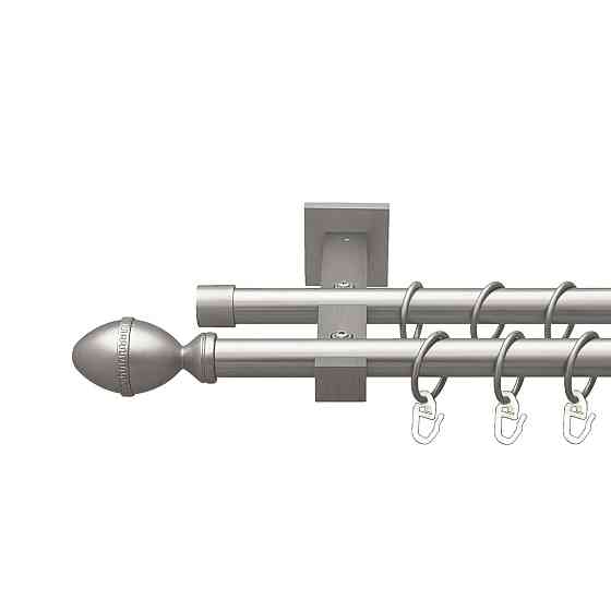 Карниз Orvit Фарже металевий дворядний техно гладка труба кільце металеве Сатин 19\19 мм 160 см (00-00027419) Львів