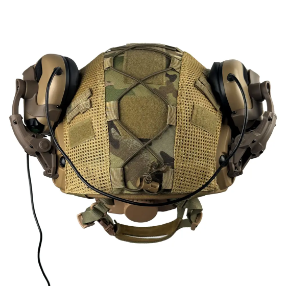Тактический комплект шлем Fast + кавер + наушники Earmor М31 + крепление Чебурашка (Койот) L Винница