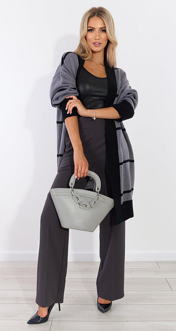 Вільний полегшений кардиган у смужку (42-48) Київ - фото 6