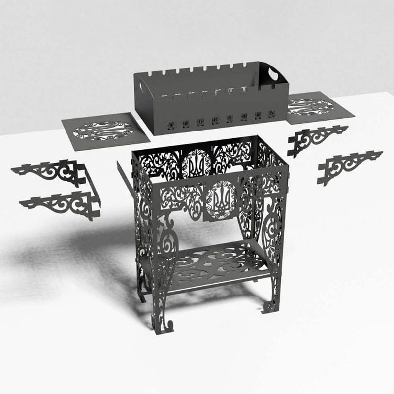 Мангал раскладной на 12 шампуров 3 мм «ГЕРБ» (Тризуб) Киев - изображение 5