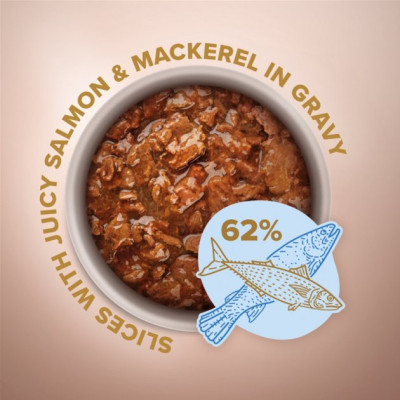 Вологий корм для собак Club 4 Paws Selection Плюс Шматочки з лососем та макрелью в соусі 85 г (4820215368056) Вінниця - фото 2