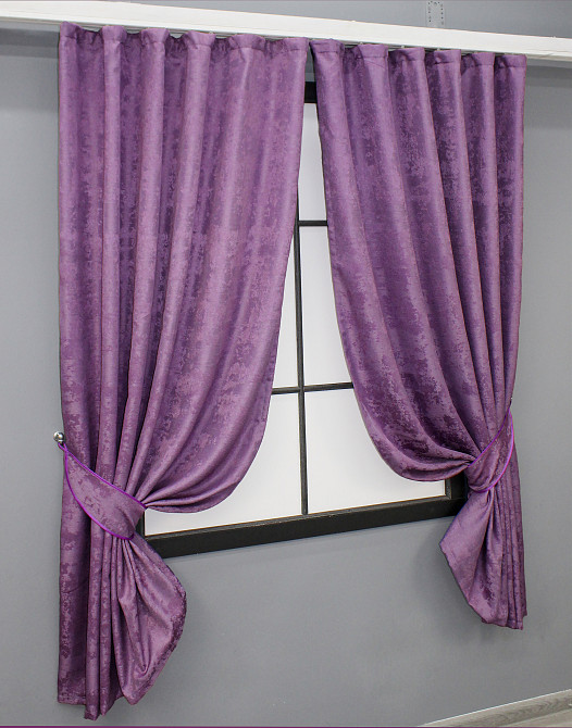 Комплект коротких штор VR-Textil Жаккард Sultan № 1559ш Лавандовый 130х170 см 2 шт (35-0311) Киев - изображение 2