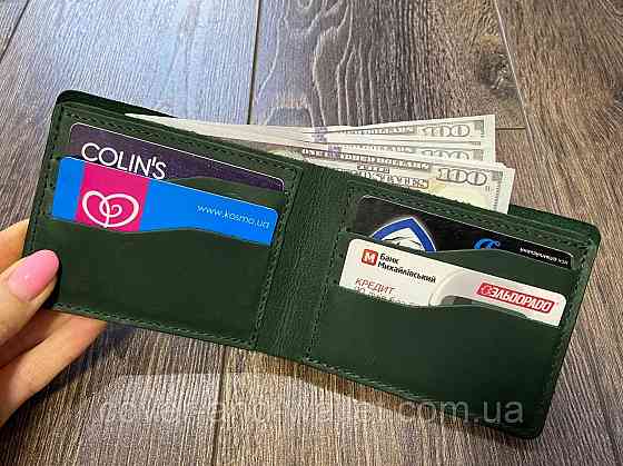 Кожаный кошелек ручной роботы без монетницы Grande Pelle Onda Киев