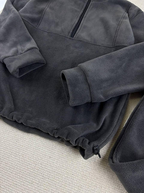 Жіночий теплий костюм тедді з полар флісу(толстовка+штани)Графіт Кам'янець-Подільський - фото 3