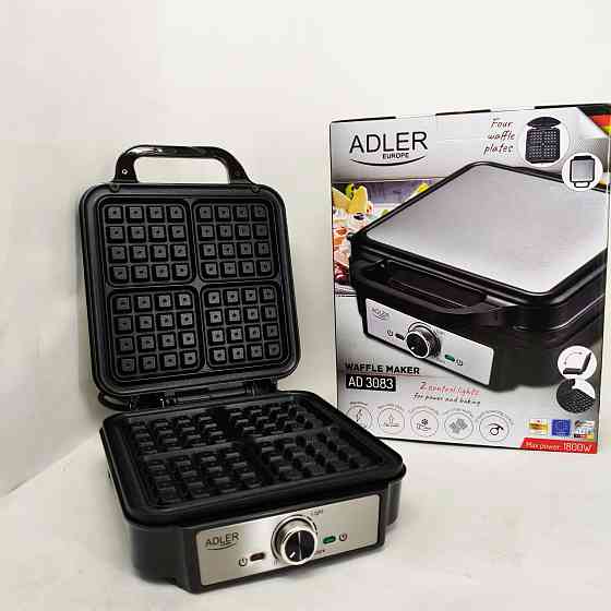 Электрическая вафельница Adler AD 3083 с антипригарным покрытием, регулировкой температуры и 1800Вт GC-21 Львов