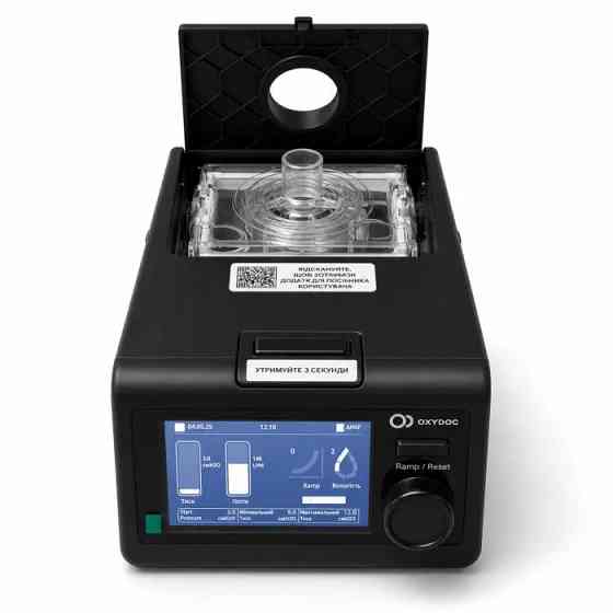 Аппарат неинвазивной вентиляции OXYDOC CPAP/BиPAP/ST Black Edition с маской размер M и увлажнителем Днепр