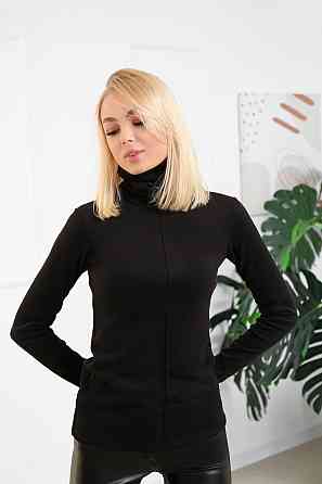 Жіноча тепла базова водолазка "Kelly" оптом| Батал 54-56, Чорний Київ