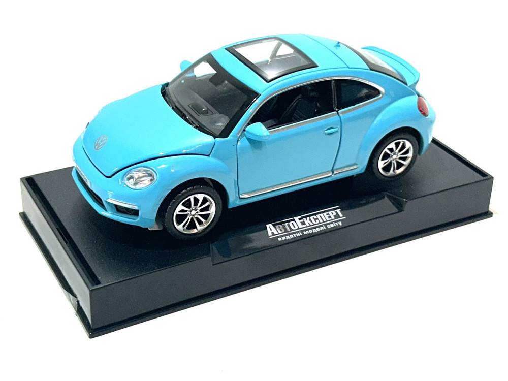 Машинка Автоексперт Volkswagen Beetle 1:32 метал світло/звук відчиняються двері капот багажник Блакитна (12012) Чернігів - фото 7