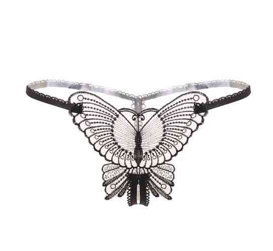 Трусики з метеликом та розрізом інтимні 42-46 чорний Київ