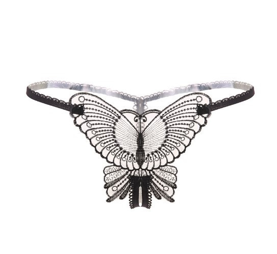 Трусики з метеликом та розрізом інтимні 42-46 чорний Київ - фото 3